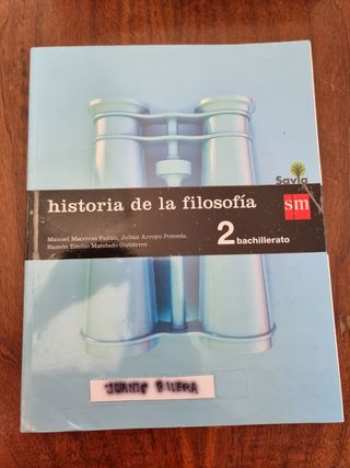 Historia de la filosofía. 2 Bachillerato. Savia