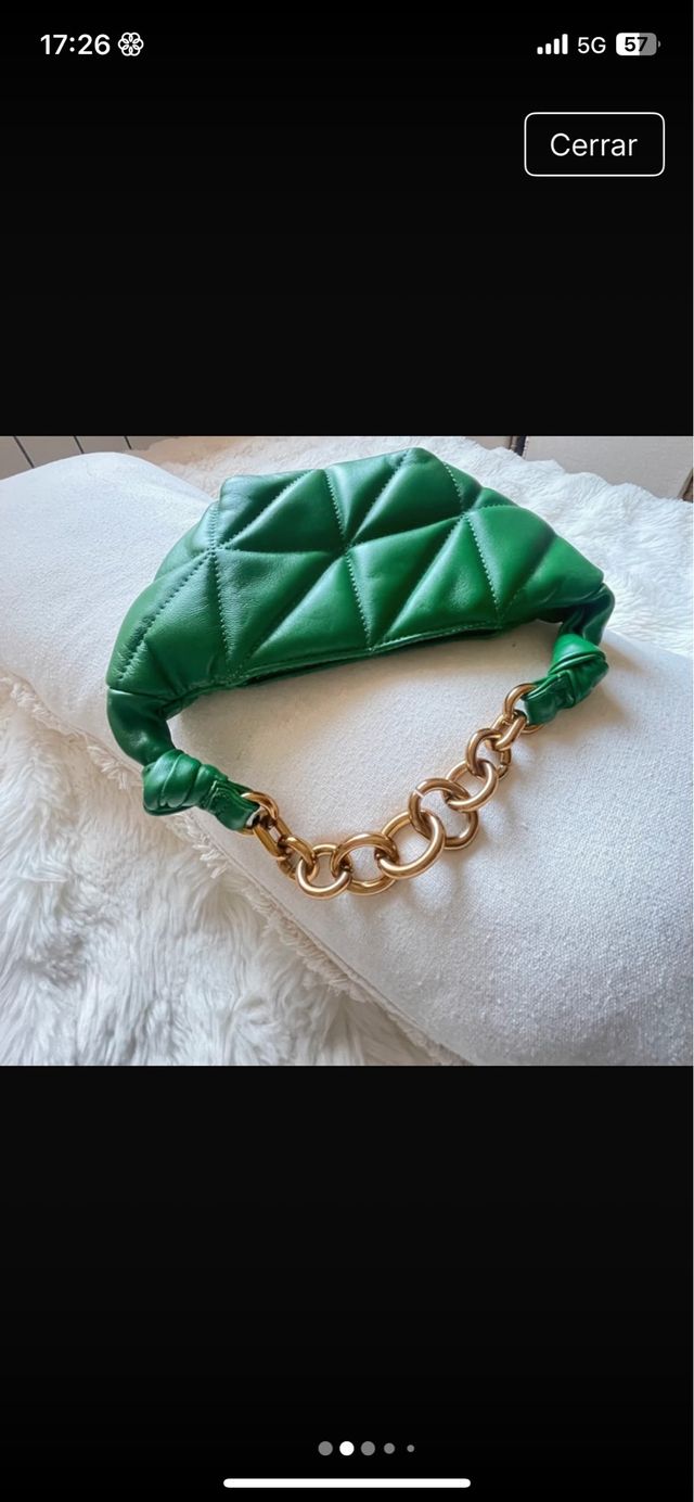 Bolso Zara piel verde