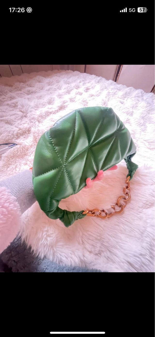 Bolso Zara piel verde