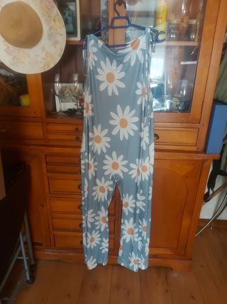 Mono estampado flores - Azul y blanco