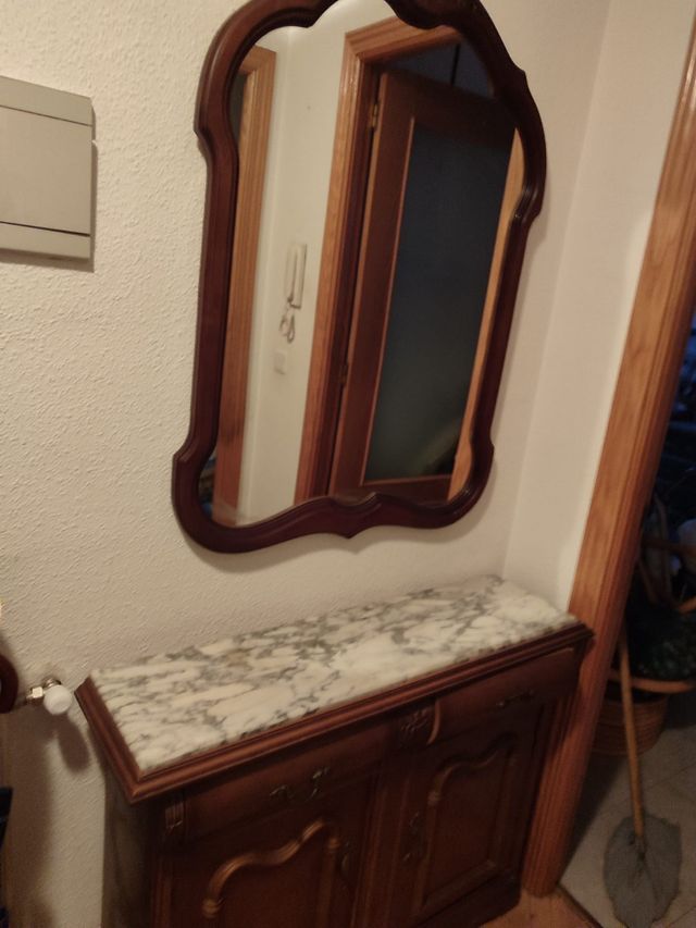 Mueble recibidor con espejo madera