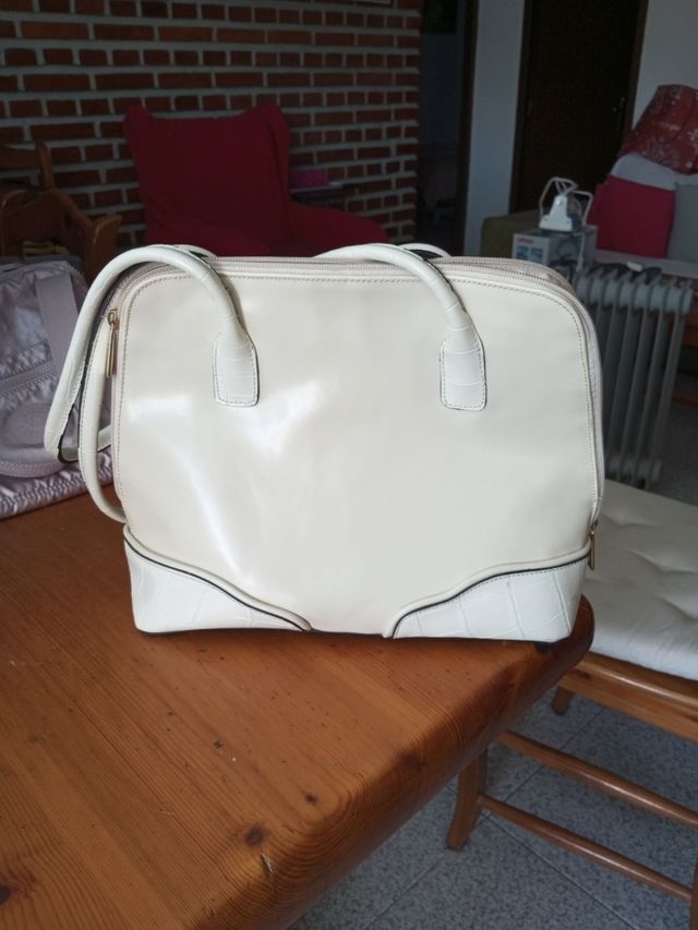 Bolso beige piel