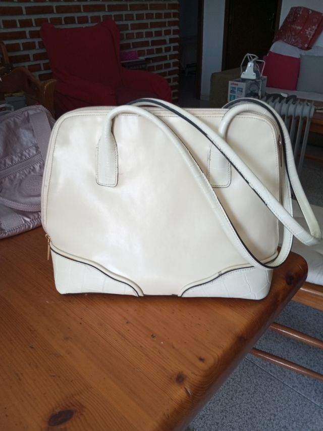 Bolso beige piel