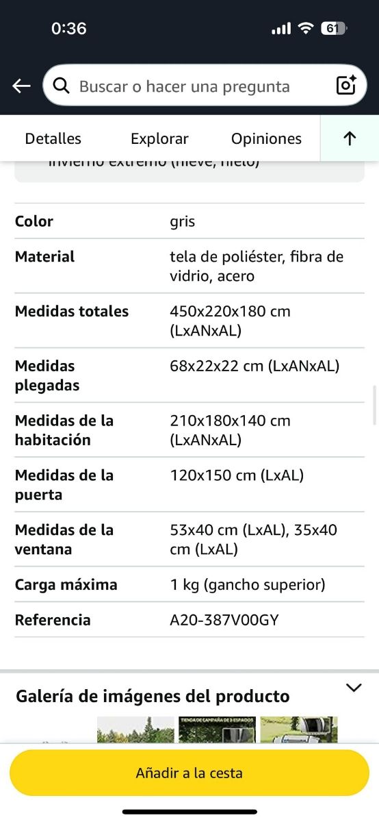 Tienda Outsunny 6 pers. Azul-Blanco con caja .