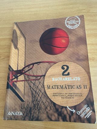 Libro Matemáticas II 2 bachiller
