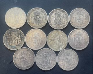 Duros de plata 5 pesetas Amadeo I Alfonso XII XIII