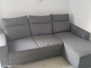 Sofá chaise longue gris - como nuevo