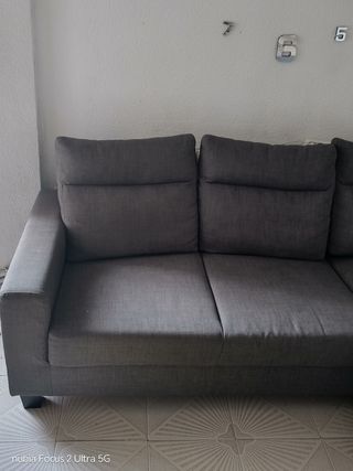 Sofá chaise longue gris - como nuevo