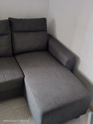 Sofá chaise longue gris - como nuevo