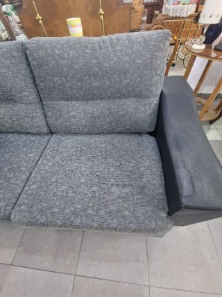 Sofá cama 2 plazas gris y negro