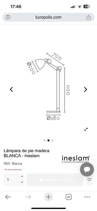 URGE! Lámpara pie madera Negra - Ineslam