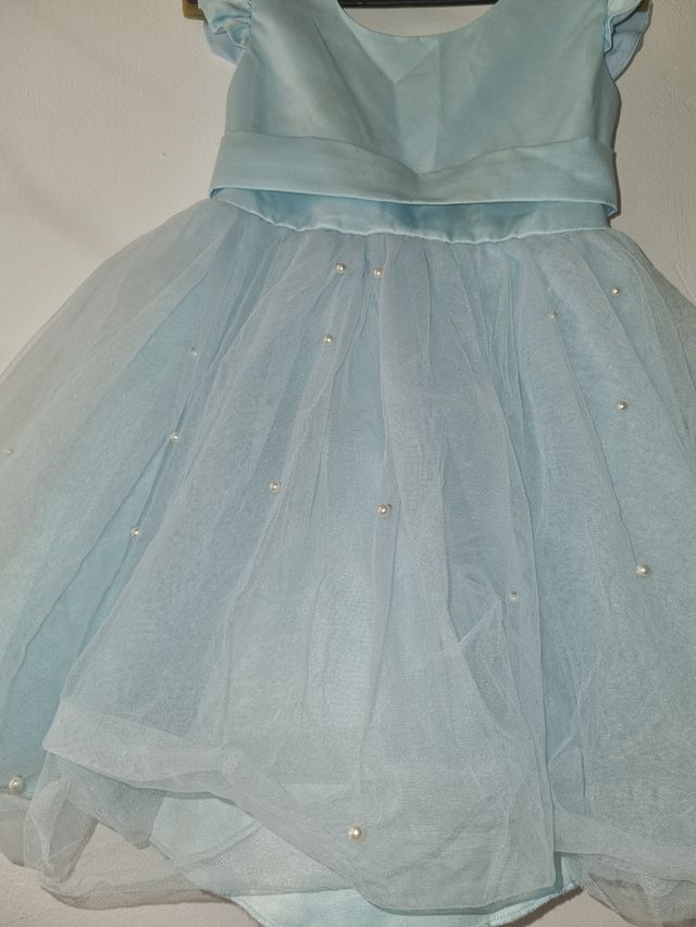 Vestido niña tul azul claro