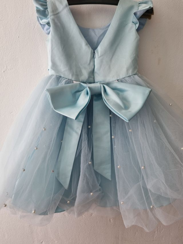 Vestido niña tul azul claro