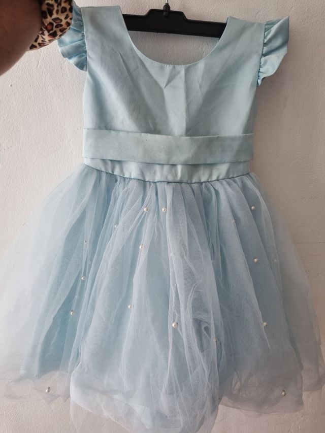 Vestido niña tul azul claro