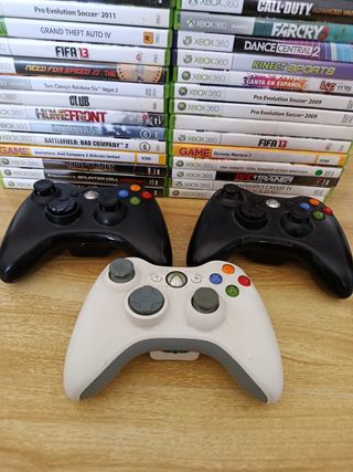 Xbox 360 negra - 3 mandos + Kinect + 40 juegos