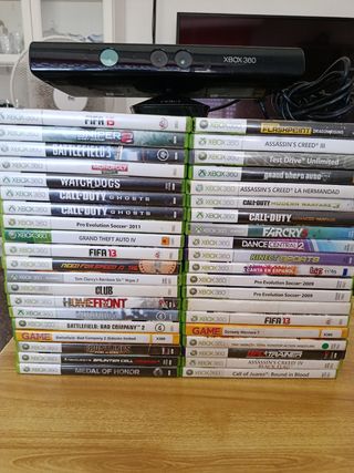Xbox 360 negra - 3 mandos + Kinect + 40 juegos