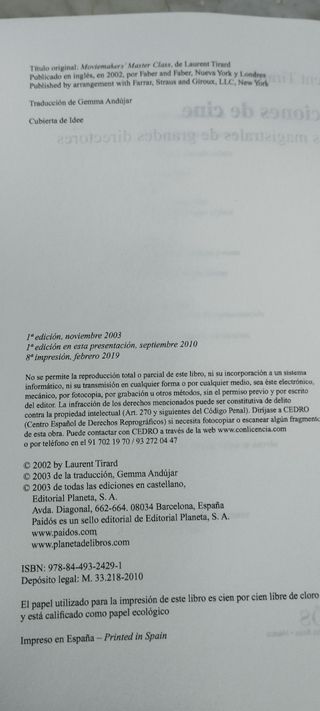 Lecciones de cine: Clases magistrales de grandes..