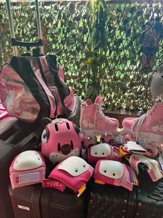 Patines infantiles rosa + protecciones