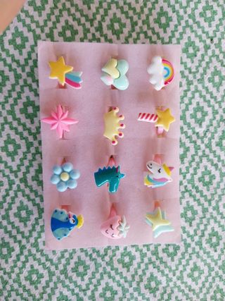 12 anillos niña - multicolor