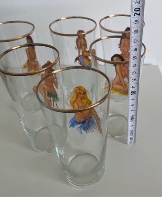 6 Vasos Vintage Pin-up