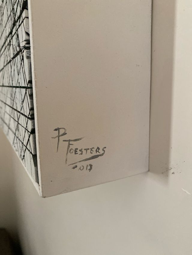 Quadro astratto - colori blu e rossi