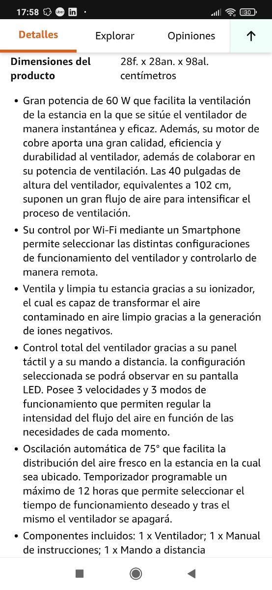 Ventilatore a torre nero Cecotec EnergySilence 9190