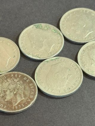 6 Monedas 5 Pesetas España 1975