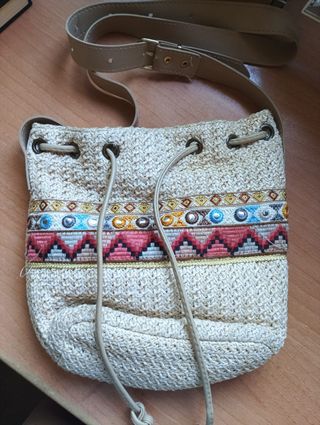 Bolso bandolera étnico beige