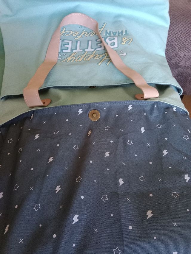 Bolso de tela - Verde turquesa