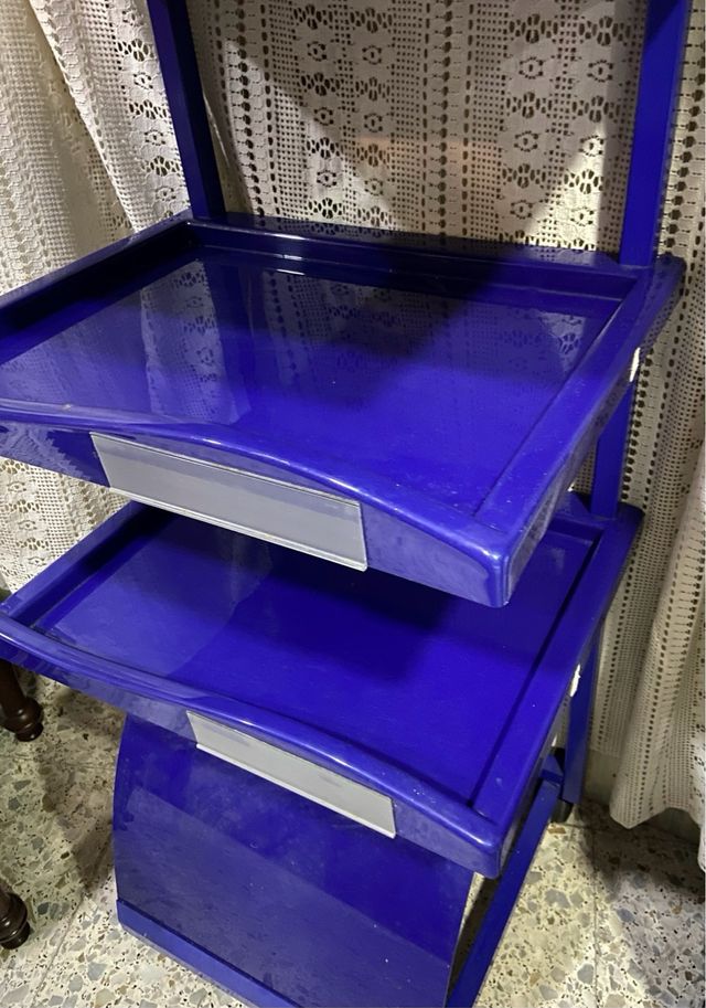 Expositor azul 5 estantes