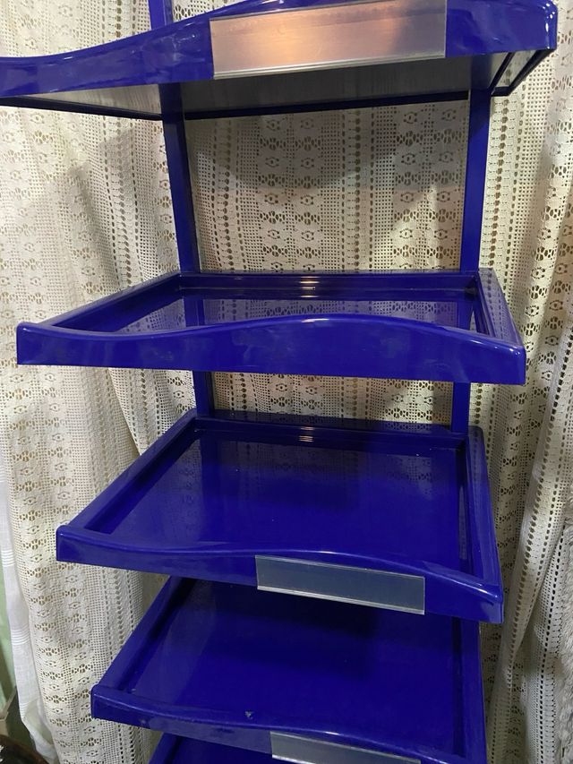 Expositor azul 5 estantes