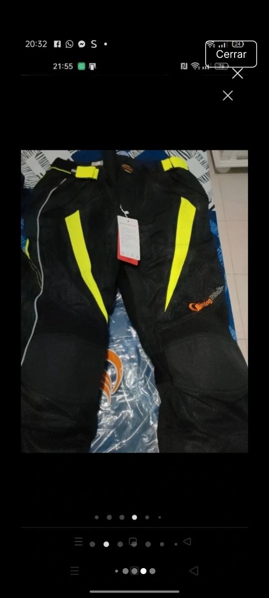 Traje moto nuevo negro-verde