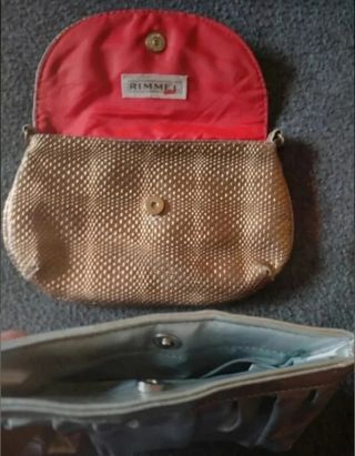 2 bolsos fiesta dorados y plateados