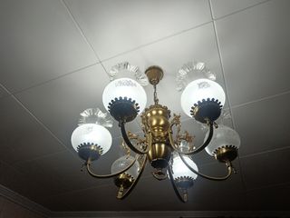 Lampara araña 5 luces dorada