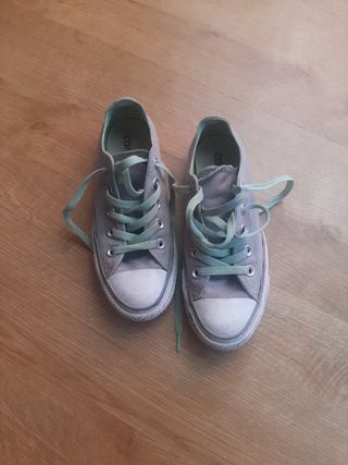 Converse grises y verdes - Talla 35