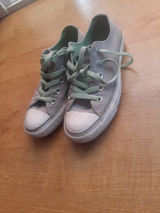 Converse grises y verdes - Talla 35