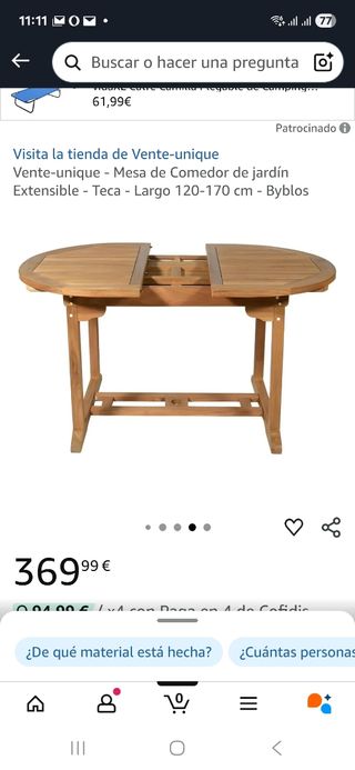 Mesa Teca Extensible - Jardín