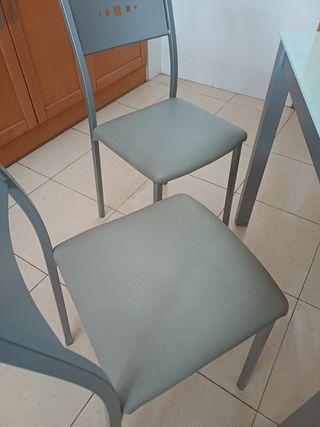Mesa cocina 2 sillas - Gris y Blanca