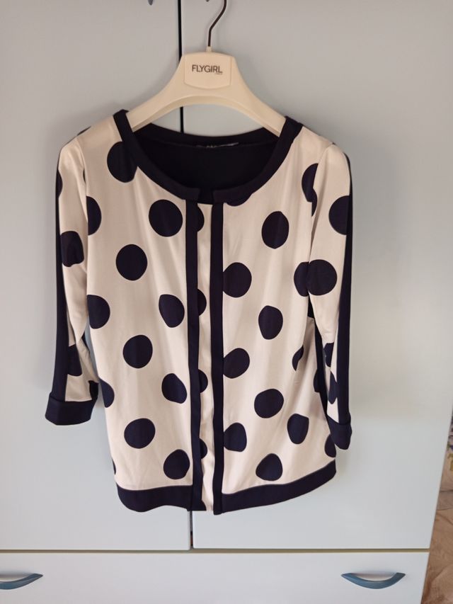 Casacca pois beige e nera