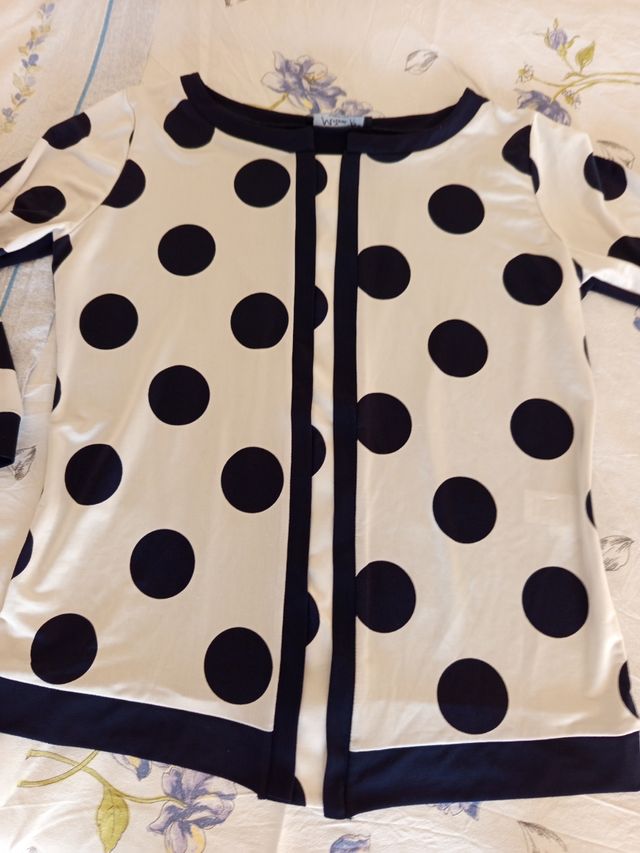 Casacca pois beige e nera