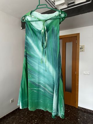 Vestido gasa espalda descubierta