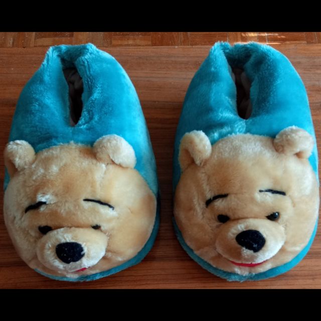 Pantuflas Winnie The Pooh Azul y Beige
