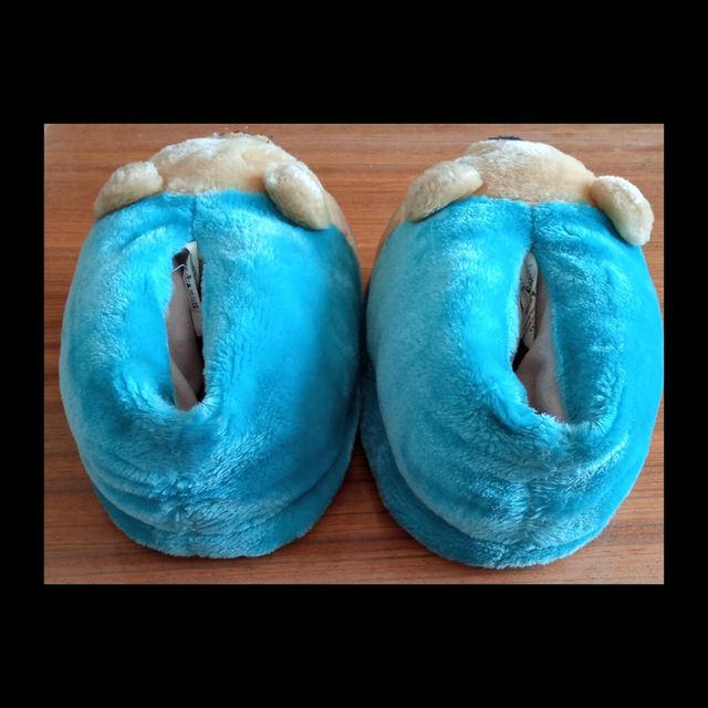 Pantuflas Winnie The Pooh Azul y Beige