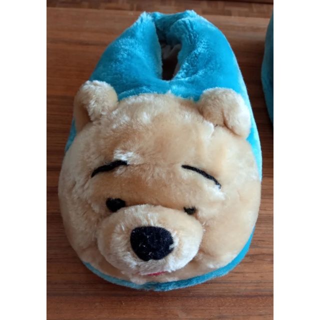 Pantuflas Winnie The Pooh Azul y Beige