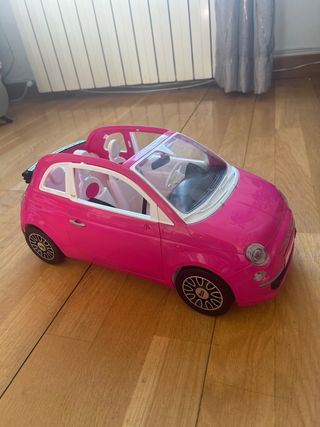 Coche, moto y tractor de juguete rosa y rojo