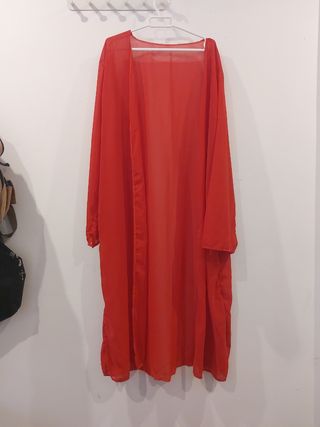 Kimono Rojo Transparente Talla 2XL 48/50