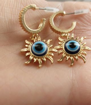 Orecchini occhio di Fatima blu 