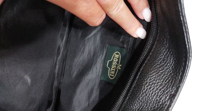 Borsa Rossini in vera Pelle  Nera