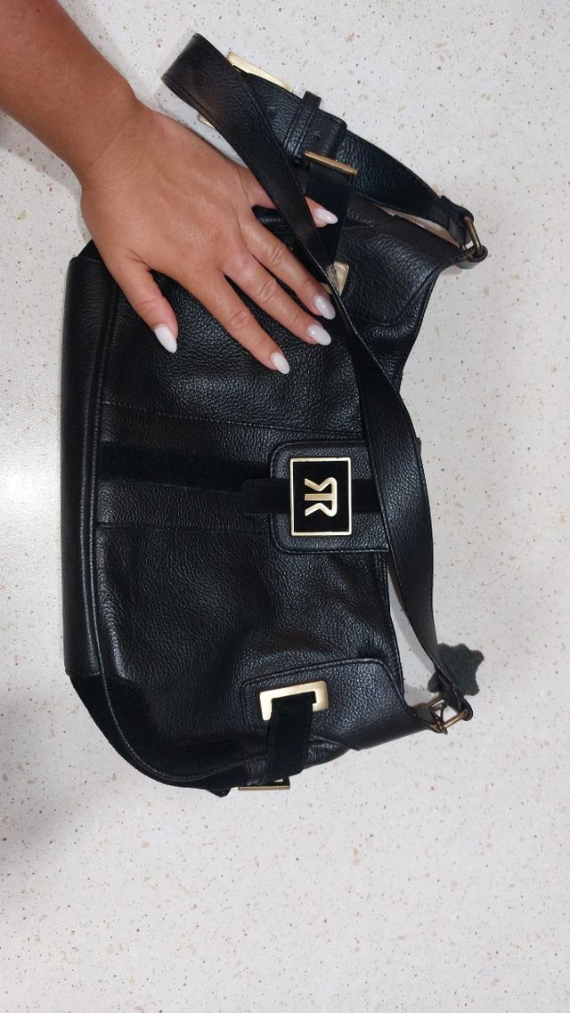 Borsa Rossini in vera Pelle  Nera