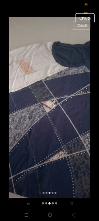 Blusa donna blu e bianca
